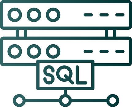 icono de gradiente de línea sql vector