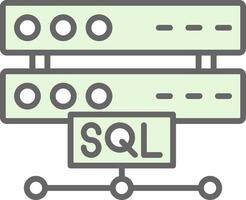 Sql Fillay Icon Design vector