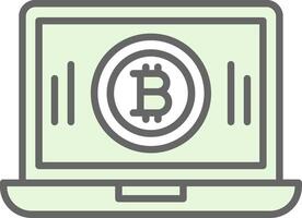 bitcoin minería relleno icono diseño vector
