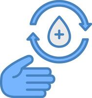 Hand Wash Line Filled Blue Icon vector