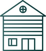 Wooden House Line Gradient Icon vector