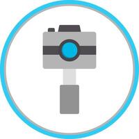 Underwater Camera Flat Circle Icon vector