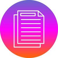 Document Line Gradient Circle Icon vector