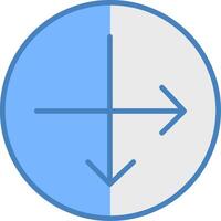 Intersect Line Filled Blue Icon vector