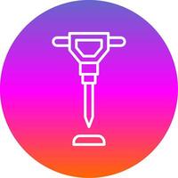 Hand Saw Line Gradient Circle Icon vector