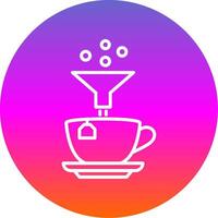 Coffee Filter Line Gradient Circle Icon vector