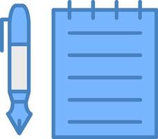 Notes Line Filled Blue Icon vector