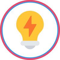 Light Bulb Flat Circle Icon vector