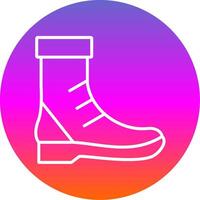 Boot Line Gradient Circle Icon vector