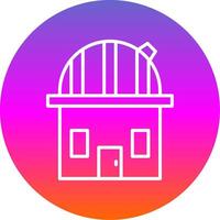 Observatory Line Gradient Circle Icon vector