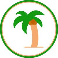 Palm Tree Flat Circle Icon vector