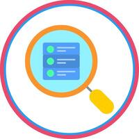 Search Database Flat Circle Icon vector