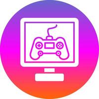 Gaming Glyph Gradient Circle Icon Design vector