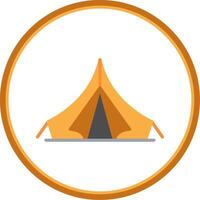 Tent Flat Circle Icon vector