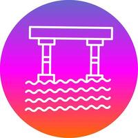Bridge Line Gradient Circle Icon vector