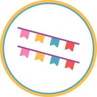 Bunting Flat Circle Icon vector