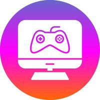 Screen Glyph Gradient Circle Icon Design vector