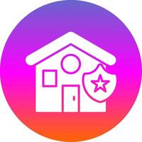 House Glyph Gradient Circle Icon Design vector