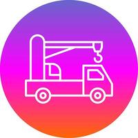 Crane Truck Line Gradient Circle Icon vector