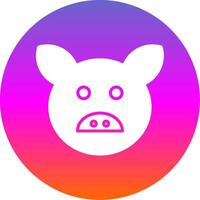 Pig Glyph Gradient Circle Icon Design vector