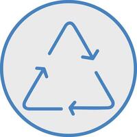 reciclar línea lleno azul icono vector