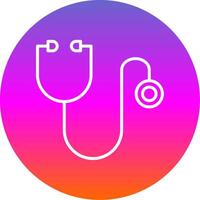 Stethoscope Line Gradient Circle Icon vector