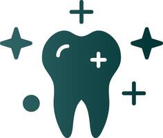 Clean Tooth Glyph Gradient Icon vector