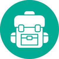 School Satchel Multi Color Circle Icon vector