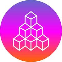 Blocks Line Gradient Circle Icon vector