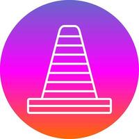Traffic Cone Line Gradient Circle Icon vector