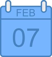 February Line Filled Blue Icon vector