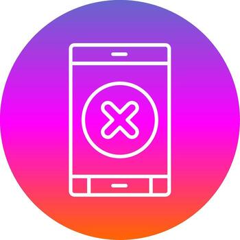 Eliminar botón línea degradado circulo icono vector