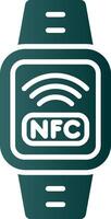 icono de gradiente de glifo nfc vector