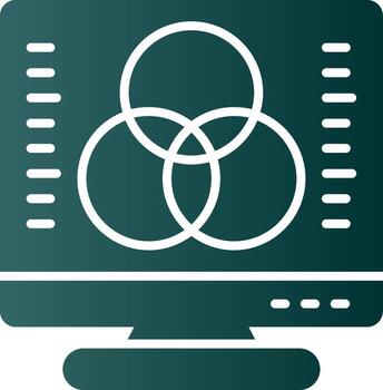 Desktop Computer Glyph Gradient Icon vector