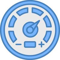 Gauge Line Filled Blue Icon vector