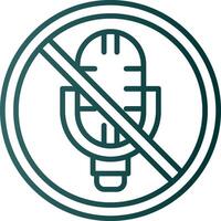 No Microphone Line Gradient Icon vector