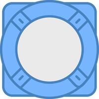 Life Ring Line Filled Blue Icon vector