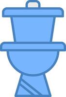 Wc Line Filled Blue Icon vector