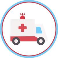 Ambulance Flat Circle Icon vector