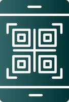 Qr Code Glyph Gradient Icon vector