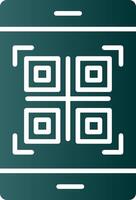 icono de gradiente de glifo de código qr vector