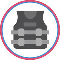 Bullet Proof Jacket Flat Circle Icon vector