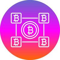 Bitcoin Blocks Line Gradient Circle Icon vector
