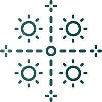Firework Line Gradient Icon vector