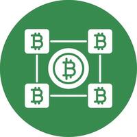 Bitcoin Blocks Multi Color Circle Icon vector