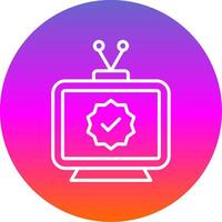 Television Line Gradient Circle Icon vector