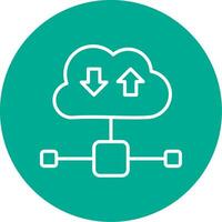 Cloud Multi Color Circle Icon vector