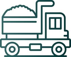 Dump Truck Line Gradient Icon vector