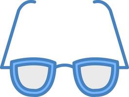 Glasses Line Filled Blue Icon vector