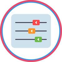 Sliders Flat Circle Icon vector